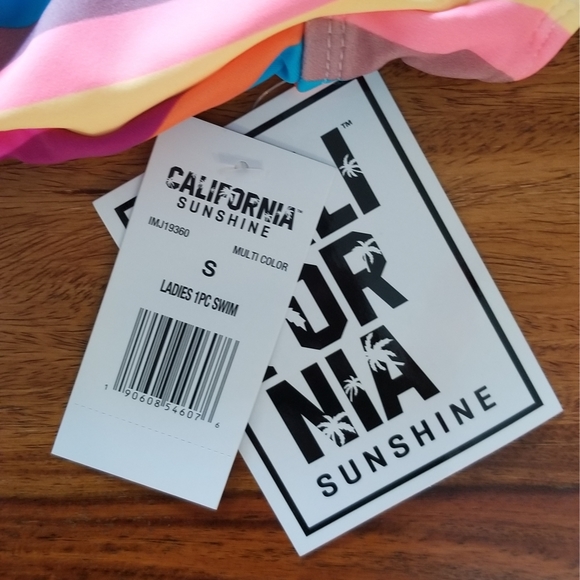 California Sunshine Multi Stripe Crochet Trim Suit - Picture 6 of 8